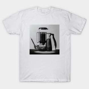 Coffee Pen Monochrome Pointillism Vintage T-Shirt